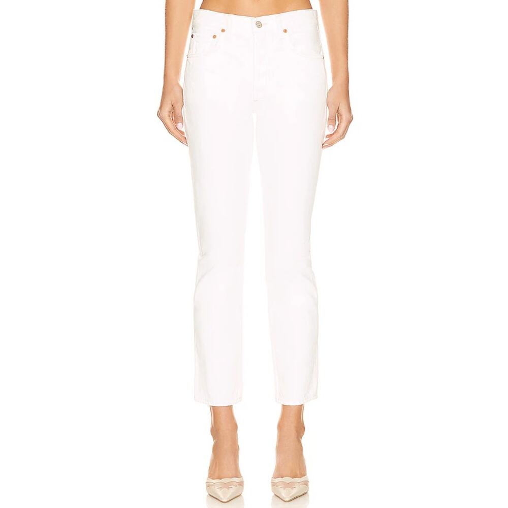 Citizens Of Humanity Tart White Charlotte Crop High Rise Straight Leg Jeans 26